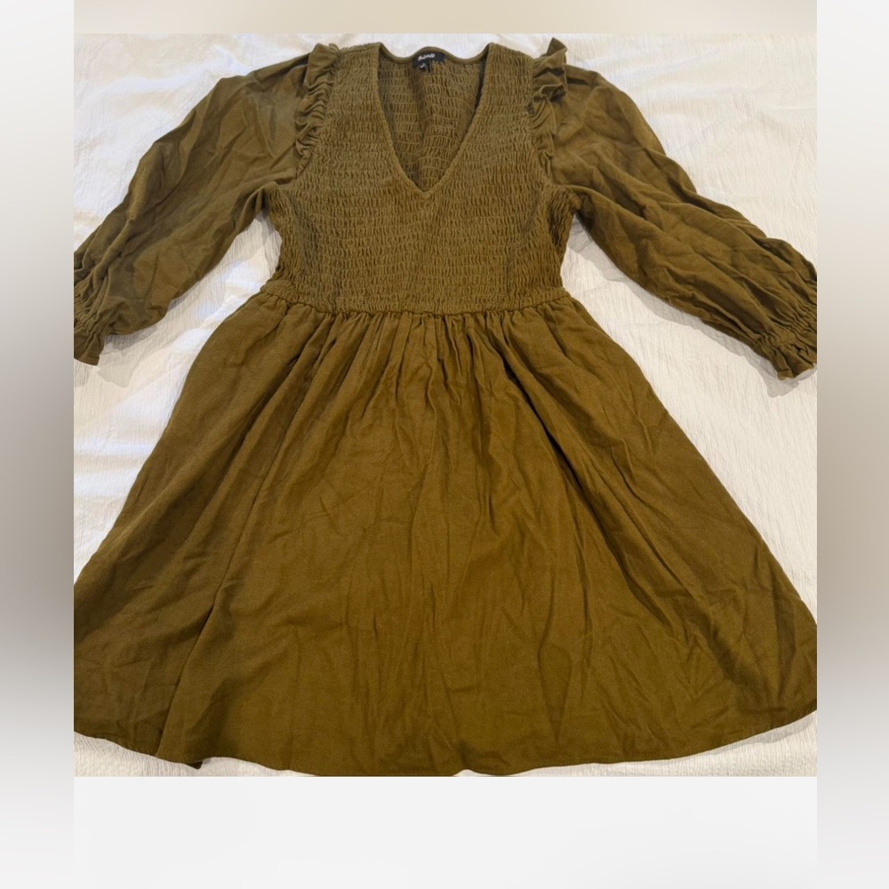 Madewell Long Sleeve Olive Dress